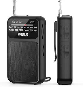 lot 41560 image: PRUNUS J-555 Pocket Radio AM FM USB-C Charging and Battery Operated, Excellent Reception