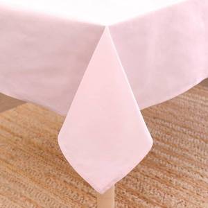 lot 41566 image: Encasa 56 x 72 Inch Tablecloth, Cotton Canvas Fabric, Solid Light Pink Color