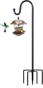 lot 41581 image: Shepherd Hooks for Outdoors, 1 Pack 78 Inch Bird Feeder Pole with 5-Prong Base for Hanging Lantern, Hummingbird Feeder, Plant Light, Garden Hook