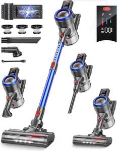 lot 41587 image: Cordless Vacuum Cleaner, 450W, 40KPA, 55mins, Wireless Vacuum Cleaner for Home with Touch Screen, Wall Mount Charging Station, Removable Battery, Handheld Vacuum Cleaner -Powers on