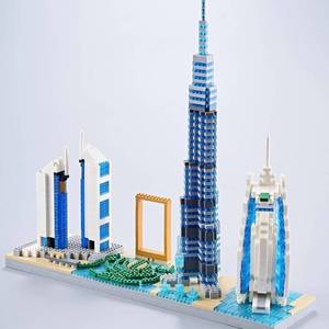 lot 41591 image: World Famous Landmarks Architecture Skylines Series Dubai Skyline Micro Building Blocks Set for Adults and Kids Ages 14, 3D Construction Toy Gift Kit