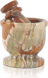 lot 41596 image: 2.5 Inch Green Marble Mortar and Pestle Set, Handmade Garlic Crusher and Grinder for Kitchen, Mortar and Pestle Set, Herb and Spice Grinder
