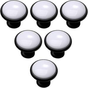 lot 41600 image: Classic Black and White Door Handles, Cupboard Drawer Pulls, Kitchen Furniture Handles, Cabinet Knobs