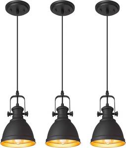 lot 41601 image: AD-2151-1P3 - Pendant Lights, Minimalist Pendant Lighting for Kitchen Island, Black Metal Pendant Light Fixtures, 3 Pack Retails $100.00