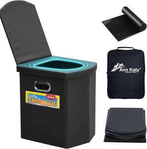 lot 41604 image: Portable Toilet for Adults and Kids, Extra Large Travel Toilet, Tall, with Lid