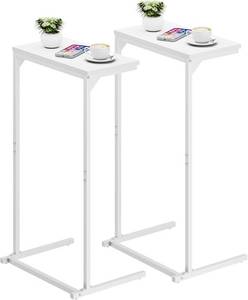 lot 41606 image: TUTOTAK C-Shaped End Table, Small Side Table, Set of 2