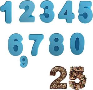 lot 41607 image: 4.7 inch size, number cake molds, 0-8 silicone mold, birthday cake
