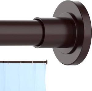 lot 41614 image: 31-80 Inch Bronze Shower Curtain Rod, 1 Inch Diameter Adjustable Stainless Steel Telescopic Rod, Easy to Install