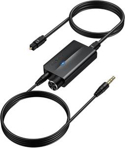 lot 41621 image: AUTOUTLET 192KHz to 3.5mm Optical DAC Converter with Volume Control, Digital to Analog Audio Converter