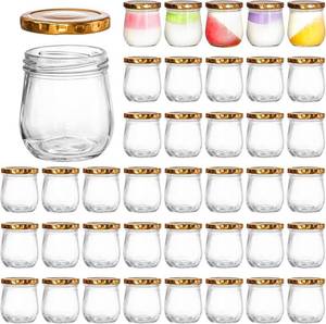 lot 41624 image: 40 Pack 6 oz Glass Jars, Small Jam Canning Jars with Airtight Lids, Clear Jars for Spices, Pudding, Jelly, Honey, Sauces, Yogurt