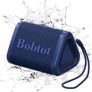 lot 41629 image: Bobtot Portable Wireless Bluetooth Speaker, IPX7 Waterproof Small Shower Speaker, 15 Hours Playtime, Loud Stereo Sound with Bass-Damaged see additional photos