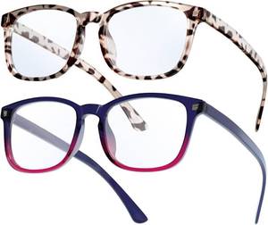 lot 41631 image: Livho 2 Pack Blue Light Blocking Glasses for Computer, Reading, Gaming, TV