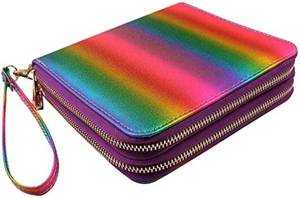 lot 41639 image: 120 Slots Nail Stamping Plate Holder Case Laser Style Manucure Rectangular Nail Art Plate Organizer with Double Zipper Nail Template Case