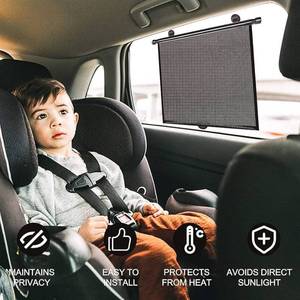 lot 41645 image: Retractable Car Sun Shade for Baby, Retractable Roller Blinds for Side Windows Set of 2