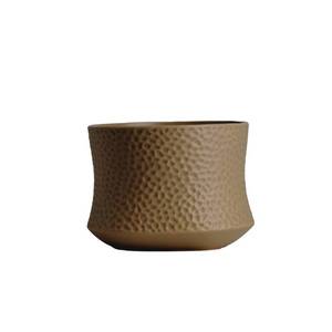 lot 41656 image: LiveTrends Earthbound Ceramic Indoor Novelty Planter Beige 6.5x6.5x5.5