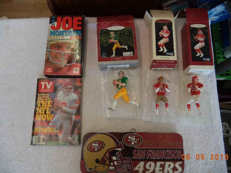 lot 1079 image: Large Lot of Joe Montana Keepsakes- 49ers, Notre Dame, Chiefs