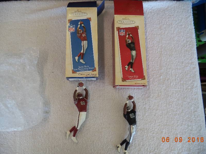 lot 1080 image: Jerry Rice Hallmark Keepsake- Raiders- 49ers