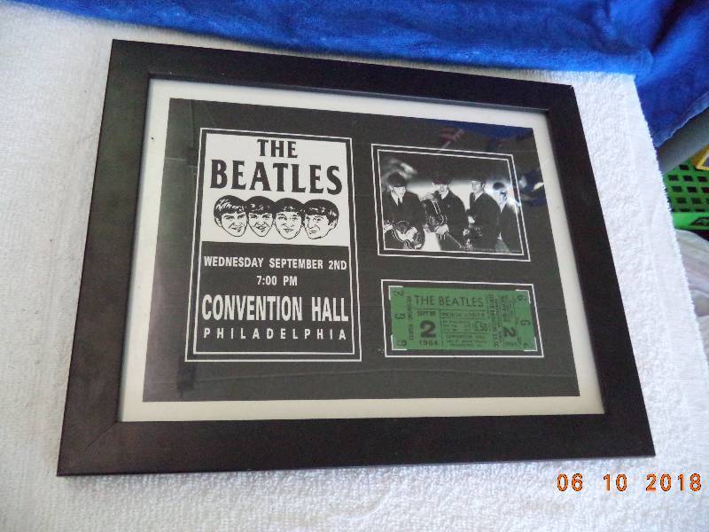 lot 1105 image: Framed Beatles Concert Posters
