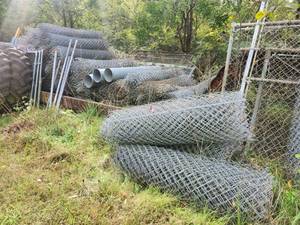 lot 21444 image: Bulk Lot of Galvanized Hexagonal Mesh Fencing Rolls