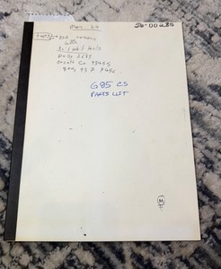 lot M130 image: Matchless G85 CS Parts List Book