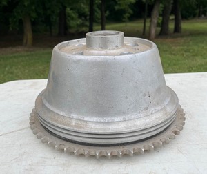 lot M143 image: Matchless Rear Hub and Brake Assembly, Sprocket, Finned