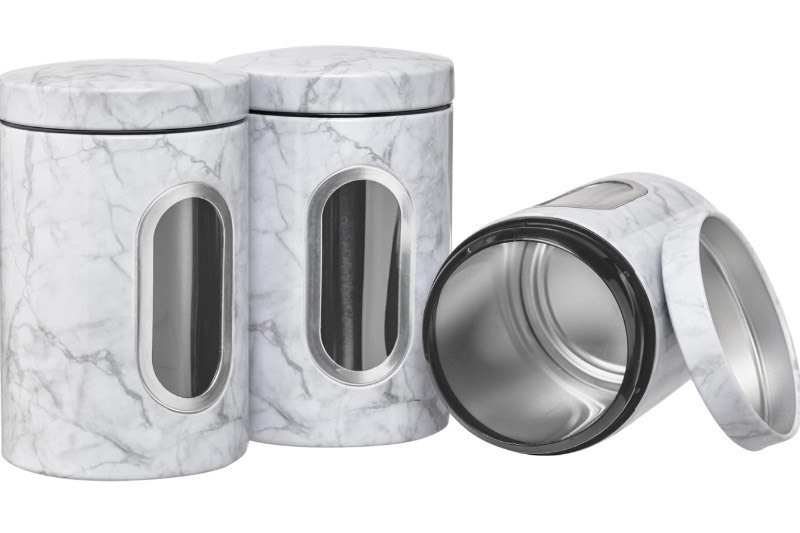 lot 154 image: 2 New Sets of 3 New FoodStorage-1 Sealed Food Storage Organizer Containers, WhiteBlack (6 Total pcs)