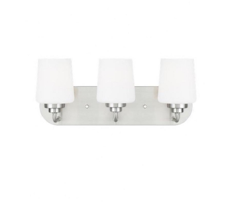lot 94 image: New Generation Lighting - 4402803-962 - Sea Gull Lighting-Windom-3 Light Bath Vanity Retail $125