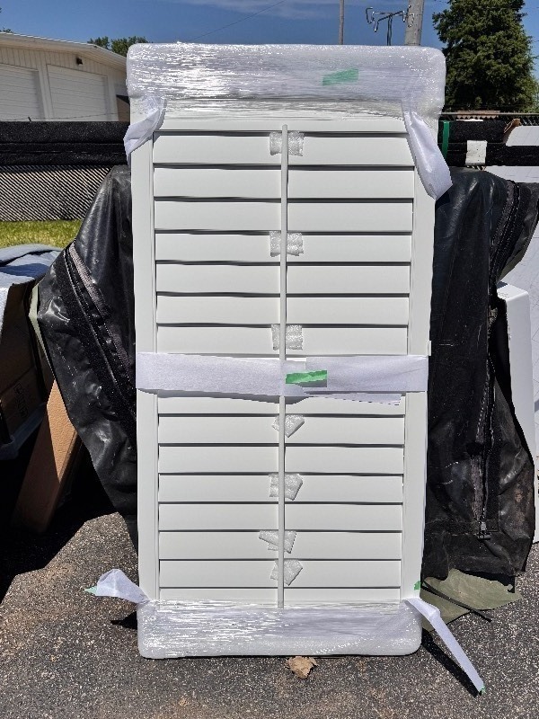 lot 177 image: New Horizon 29x60 Window Plantation Shutters, White