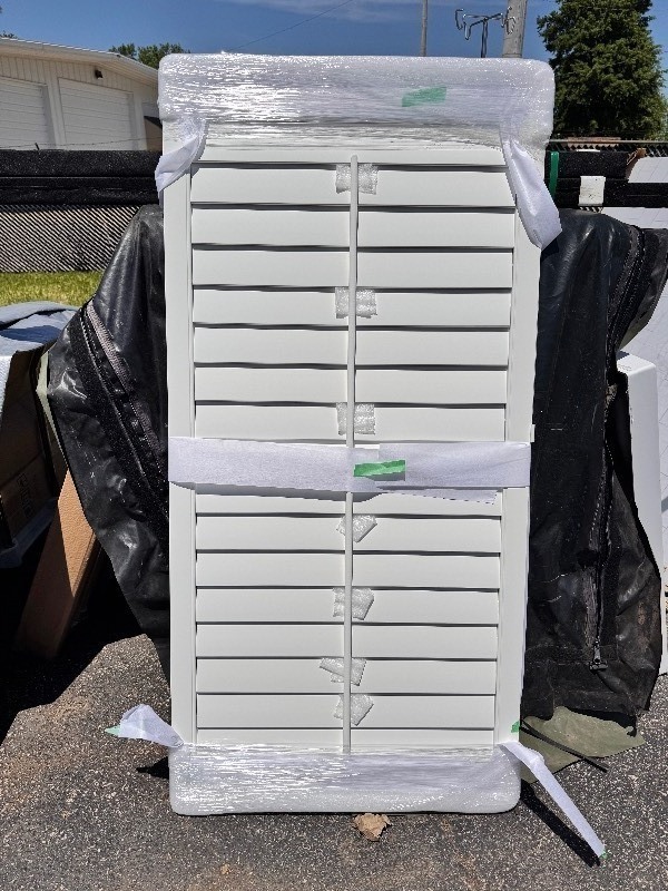 lot 178 image: New Horizon 29x60 Window Plantation Shutters, White