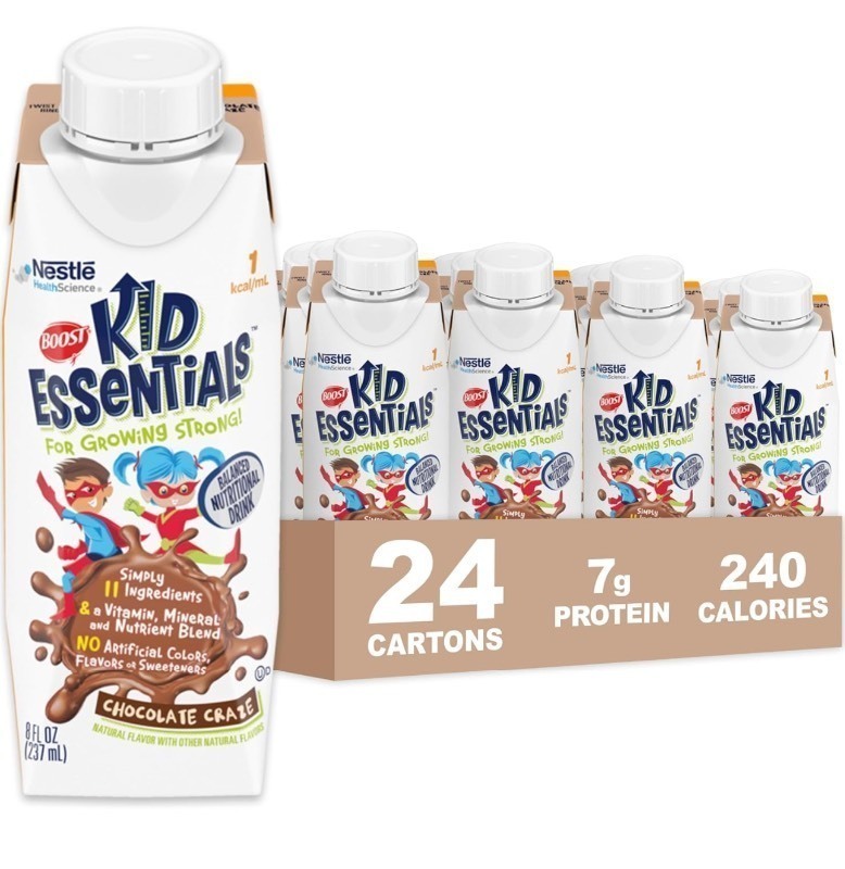 lot 89 image: New BOOST KID ESSENTIALS 1.0, Chocolate Craze 8 fl oz Cartons (24 Pack)