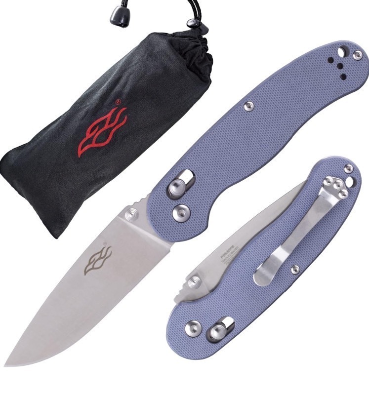 lot 140 image: New Firebird GANZO Folding Pocket Knife FB727S-GY 440C Stainless Steel Blade G10 Anti-Slip Handle w Clip Hunting Fishing Camping Gear Outdoor Folder EDC Pocket Knife (Gray)