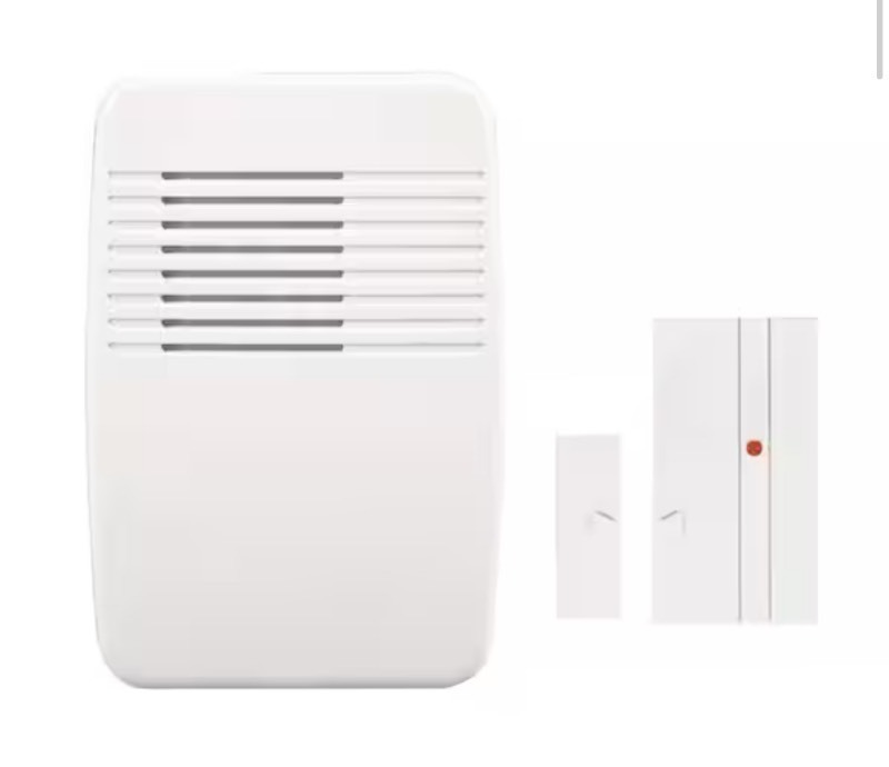 lot 107 image: New Heath Zenith Wireless Plug-In Doorbell Chime w Sensor, White