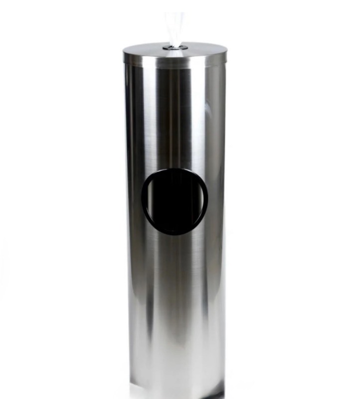 lot 33 image: New UC 36 Wet Wipe Dispencer Trashcan NH-190, Stainless Steel