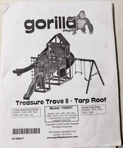 lot 13 image: Gorilla Playsets Treasure Trove II Swing Set w 3 Slides Retail $1,470