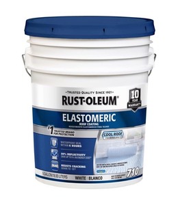 lot 12 image: New Rust-Oleum Elastomeric Cool Roof Technology Roof Coating 5 Gallon Bucket, 710 White