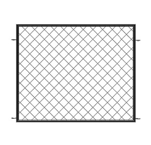 lot 50 image: New Yardlink 34 in. x 44.5 in. Diamond Wire Mesh Steel Fence Panel, Black�