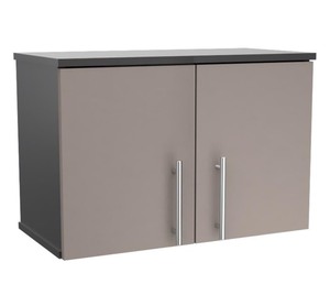 lot 32 image: New Inval Maestrik 2-Door Wall Mounted Storage Cabinet, Taupe & Dark Gray