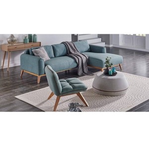 lot 87 image: Kardiel Metro Mid-century Modern Metro L Shaped Sofa Sectional - Width 100.4 x Depth 60.2 x Height 31.5 Retail $1,440