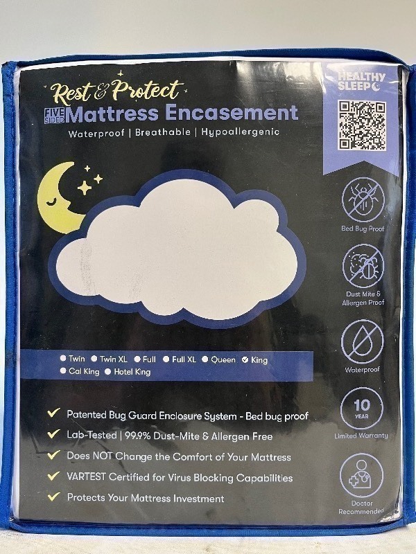 lot 129 image: (KING) NIB REST & PROTECT HEALTHY SLEEP  MATTRESS ENCASEMENT