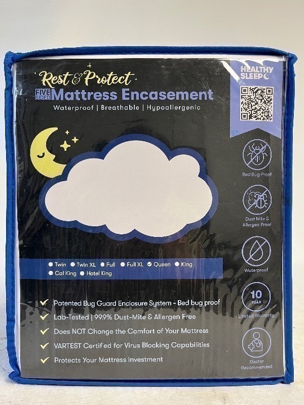 lot 130 image: (QUEEN) NIB REST & PROTECT HEALTHY SLEEP  MATTRESS ENCASEMENT