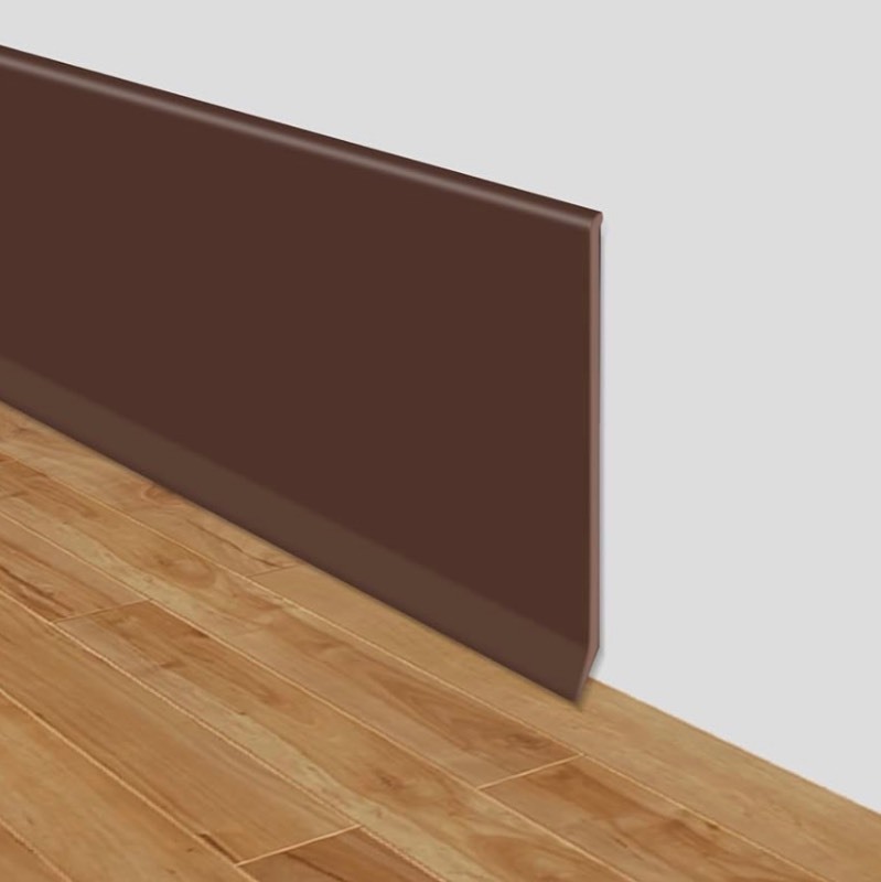 lot 149 image: Bundle of 10 Burkes Flooring Flexible Baseboard Molding Trim 4 Inch x 4 feet pieces Coffee colored (40ft total) GREAT FOR ANY SPACE