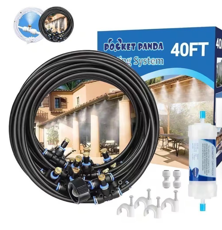 lot 46 image: 40 ft. Misting Cooling System with Filter for Outdoor Garden, Backyard Cooling