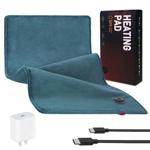 lot 49875 image: 12V Heating Pad for Back, Neck, Period Cramps Pain Relief, USB C Heating Pad with 2hrs Auto Shut Off, 3 Heating Levels, Moist Infrared Heating Pads,11.8 x23.6 - No Built-in Battery