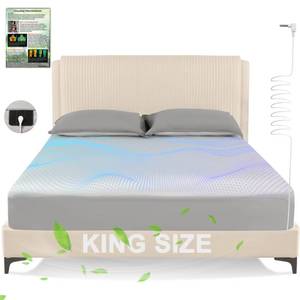 lot 49885 image: Grounding Sheets King Size,Earth Grounded Fitted Bed Sheet 10% Pure Silver Fiber  90% Organic Cotton, Bed Grounding Kit with grounding Cord for Improved Sleep & Wellness(Gray,King - 80x78x15) - Retail $91.76
