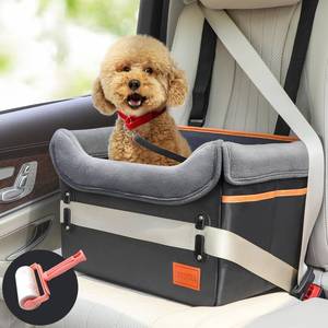 lot 49896 image: Dog Car Seat - Small Dogs Waterproof Booster Clip-on Harness and Thick Memory Foam Padding Pet Travel Bed Small Dog Car Seat Cover (Black, Small)