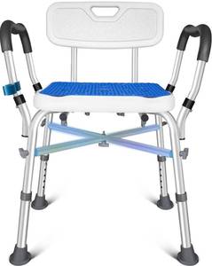 lot 49898 image: KingPavonini Shower Chair for Inside Shower, 550LBs Heavy Duty Bath Chair with Arms, Medical Shower Seat, Bath Stool Safety Shower Bench with Reinforced Crossing Bar for Elderly, Adults, Disabled