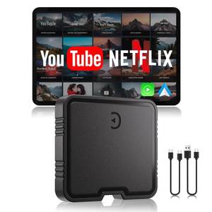 lot 49906 image: Wireless CarPlay Adapter, 2025 Upgrade Support NetflixYouTubeTF Card Plug & Play Dongle with Apple Car Play Ai Box Android Auto Wireless Adapter for Cars from 2015&iPhone iOS10 - Retail $80.31