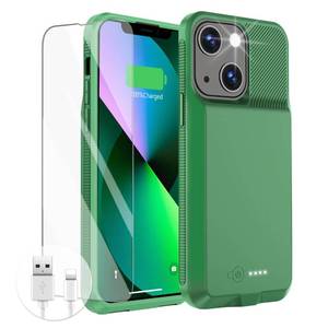 lot 49907 image: GIN FOXI Battery Case for iPhone 1313 Pro1414 Pro, Ultra-Slim Charging Case Real 7000mAh Rechargeable Anti-Fall Protection Extended Charger Cover for iPhone 1313Pro1414 Pro 6.1 Green