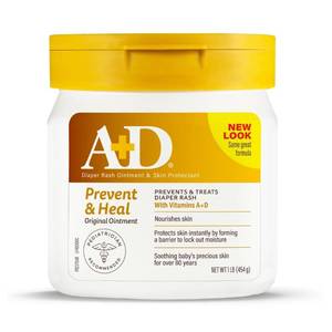 lot 49914 image: AD Original Diaper Rash Ointment, Prevents & Protects Diaper Rash, Moisturizes & Heals Dry Skin With Vitamins A&D, 16oz Jar