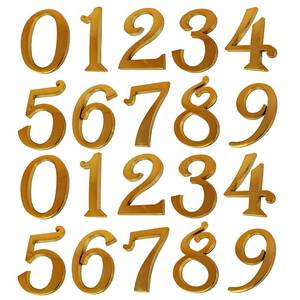 lot 49918 image: HopeWan Mailbox Numbers, Self Adhesive House Door Address Sign Stickers for Aprtment Office Home Room Condo, Gold Shining, Waterproof and Durable.(Gold, 2.75 - Set of 20)